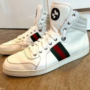 White High-Top Gucci Sneakers